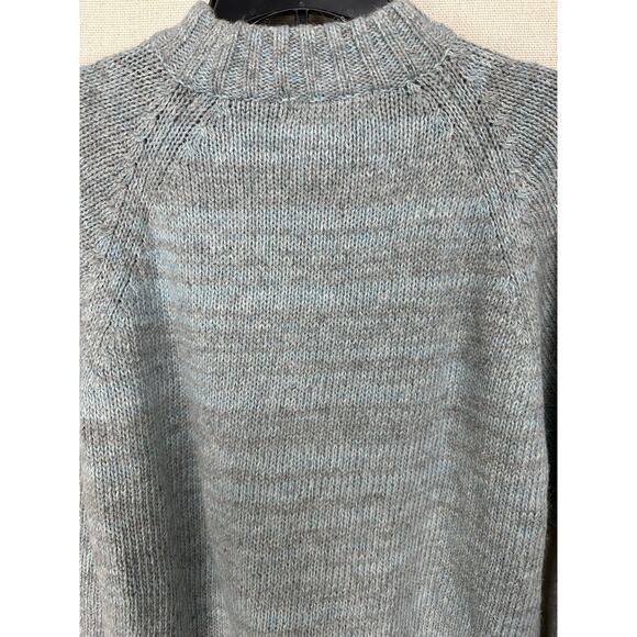 Napoliello Men’s Wool Blend Sweater Sz L Pullover Blue Gray Preppy Winter - Picture 6 of 10